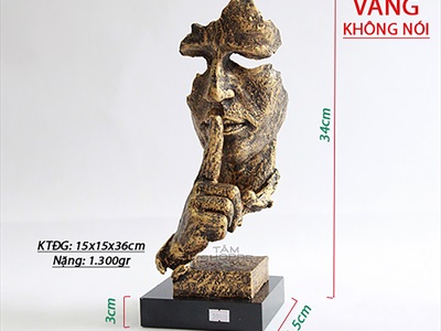 Tượng đầu người nghệ thuật Không thấy - Không nghe - Không nói [Lẻ từng cái - 2 màu] TUONGNGUOI-01